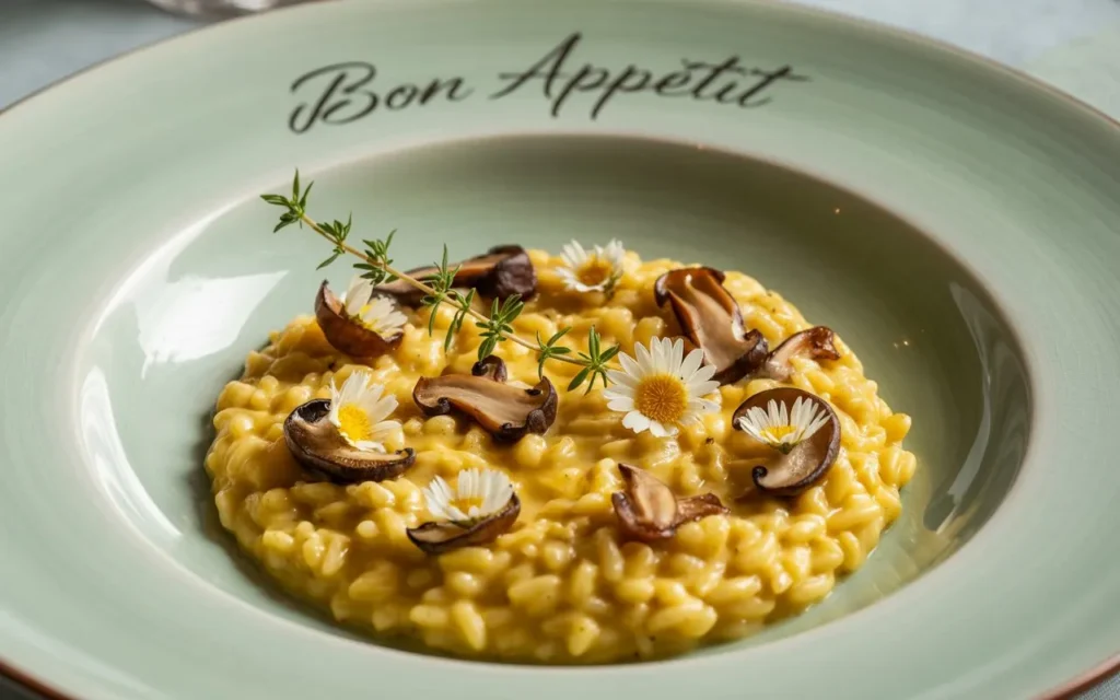 Dandelion and Mushroom Risotto