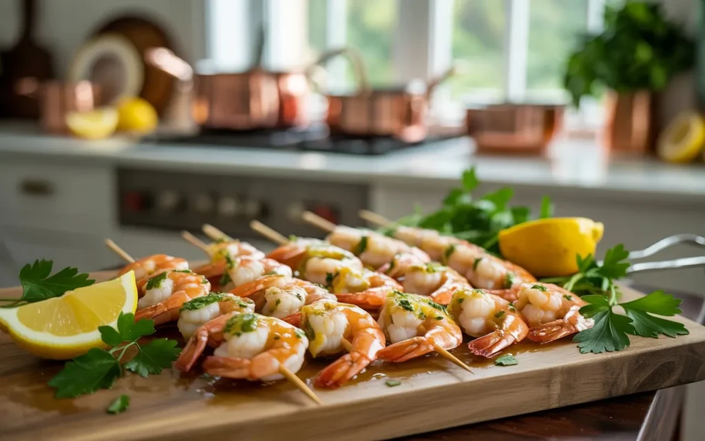 Lemon Garlic Shrimp Skewers🍤🍋🔥
