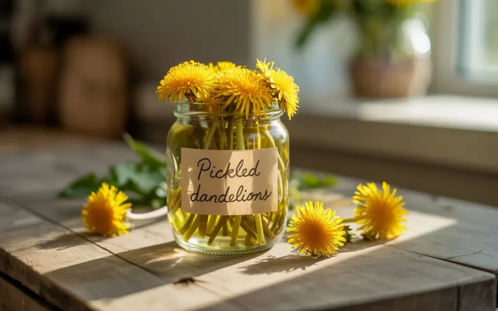 Pickled Dandelion Buds