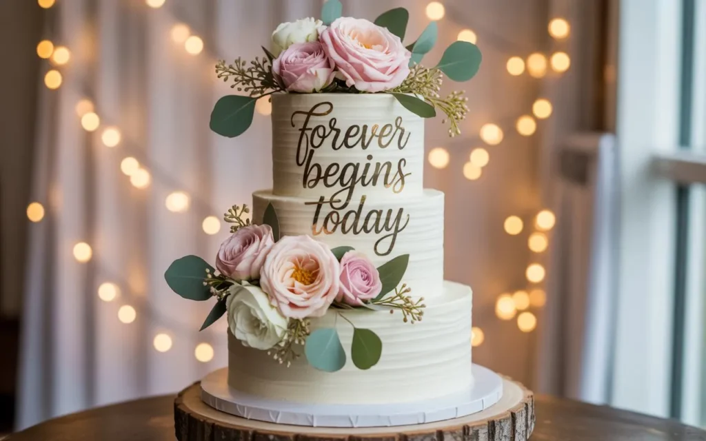 Floral and Greenery Cake