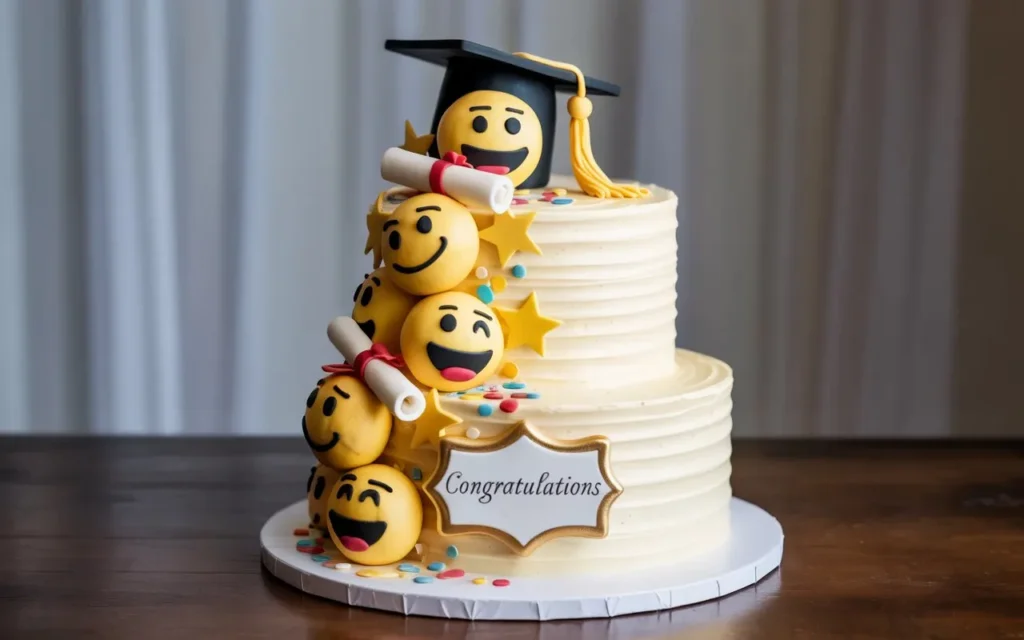 Grad Emoji Cake