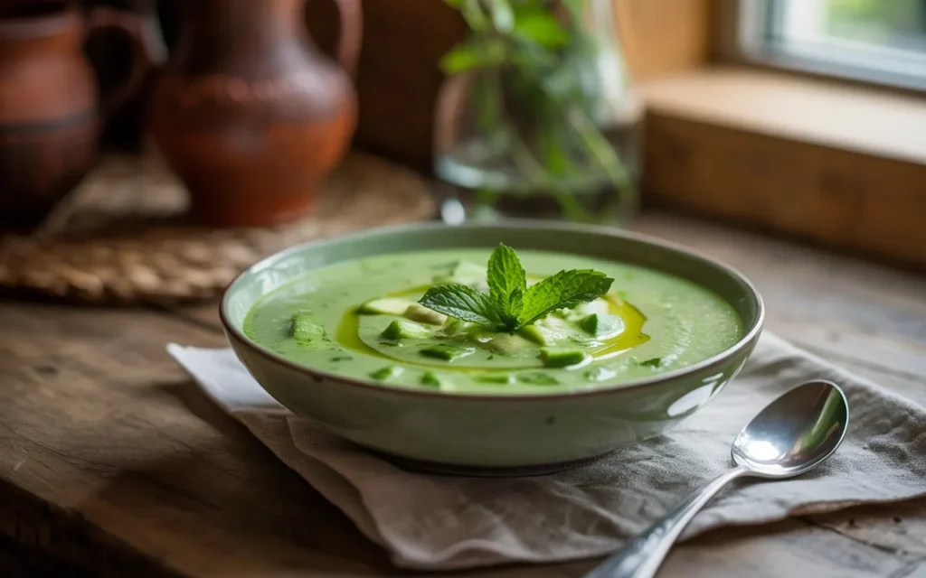 Chilled Cucumber-Avocado Gazpacho 🥒🥑