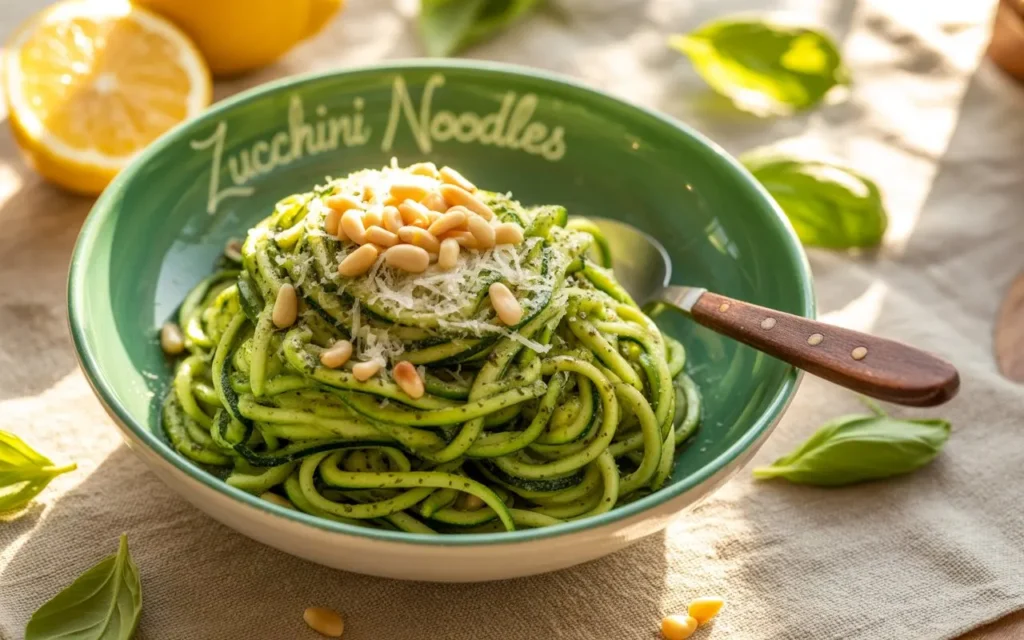 Zucchini Noodles with Lemon-Basil Pesto 🥒🍝