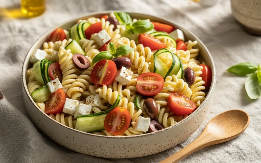 Pasta Salad with Lemon-Tahini Dressing