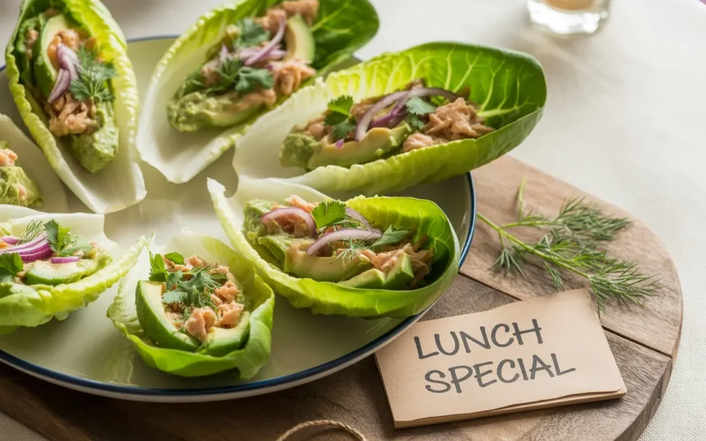 Avocado Tuna Salad Lettuce Wraps