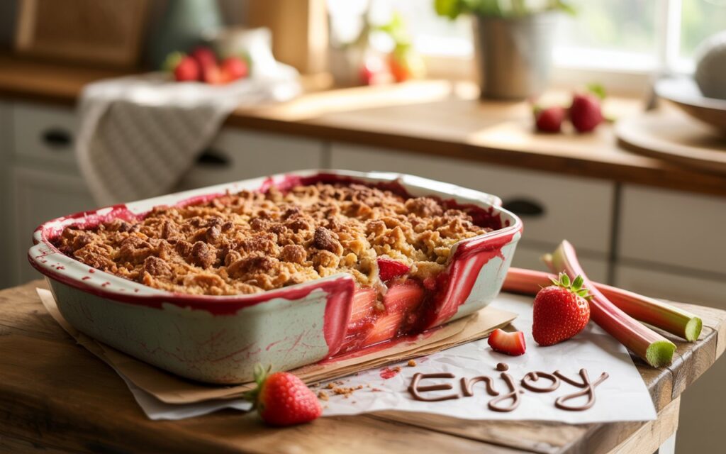 Strawberry Rhubarb Crisp with Coconut Crumble