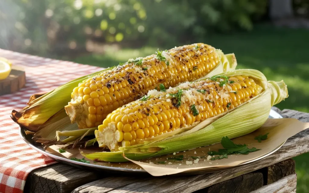 Garlic-Parmesan Grilled Corn on the Cob