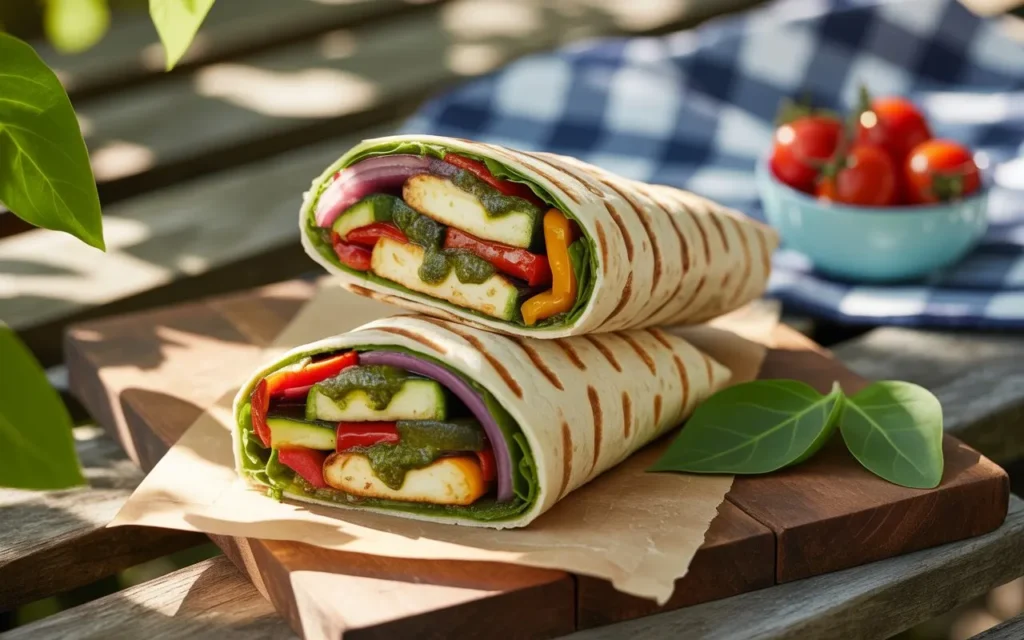 Grilled Veggie and Halloumi Wraps