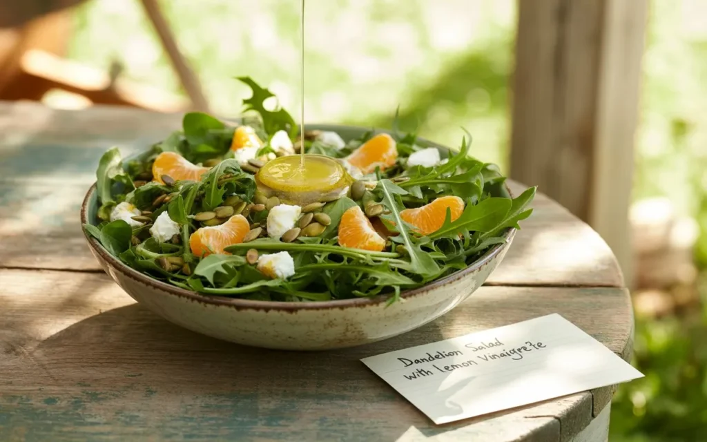 Dandelion Salad with Lemon Vinaigrette Recipe