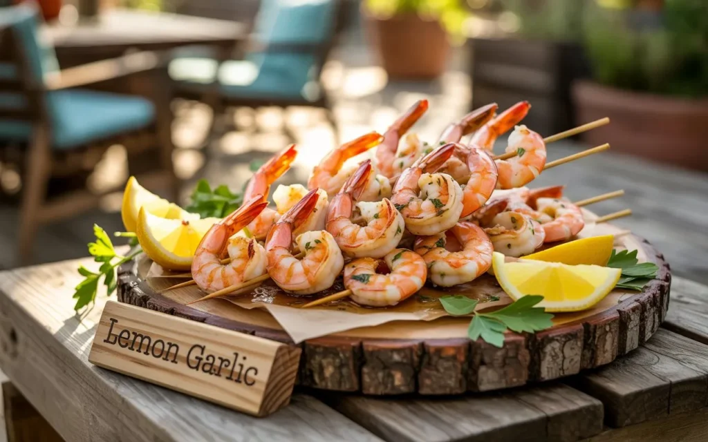 Grilled Lemon Garlic Shrimp Skewers