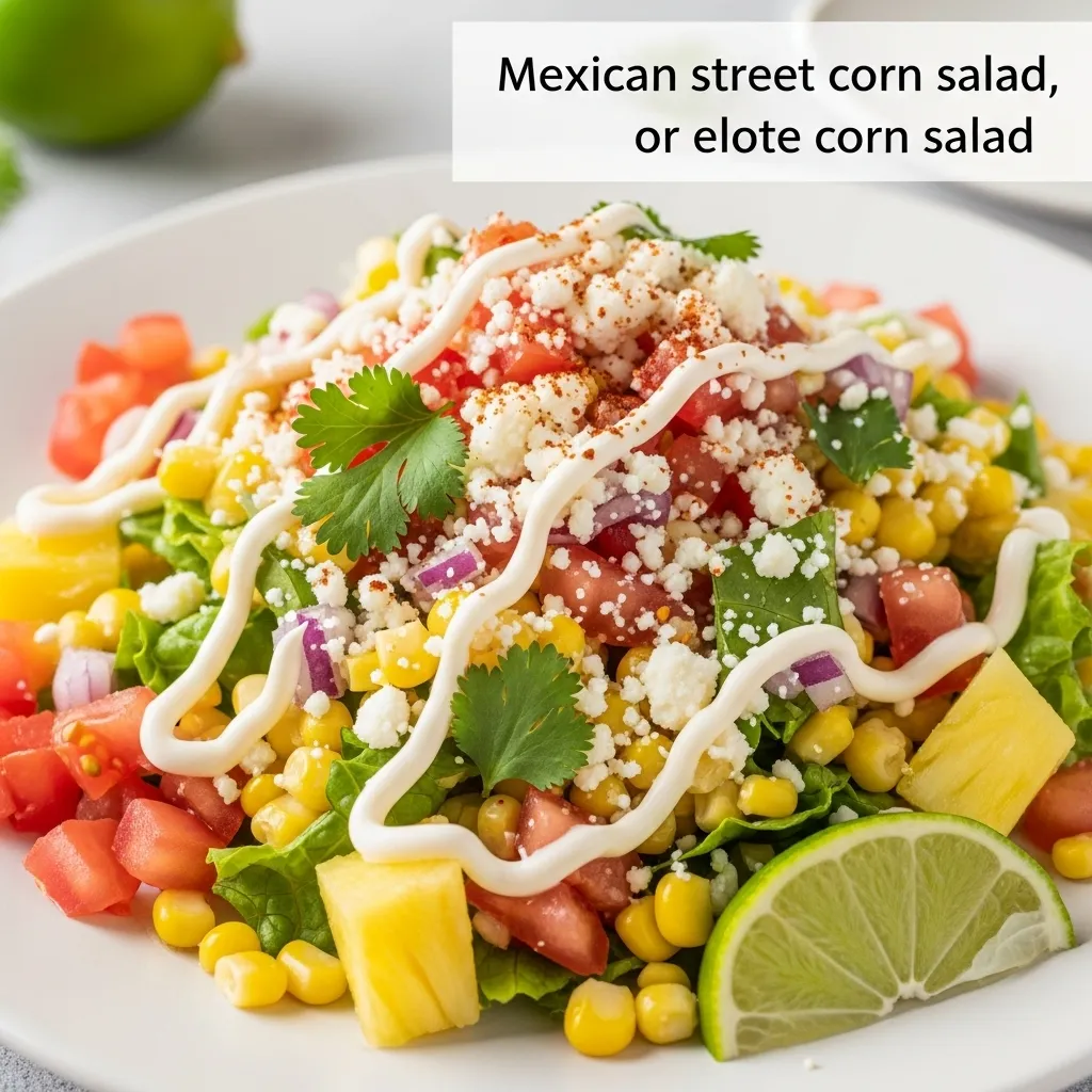 Mexican street corn salad, or elote corn salad