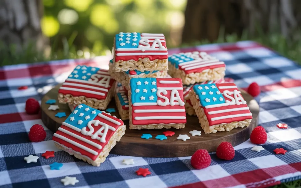 Patriotic Rice Krispie Treats: