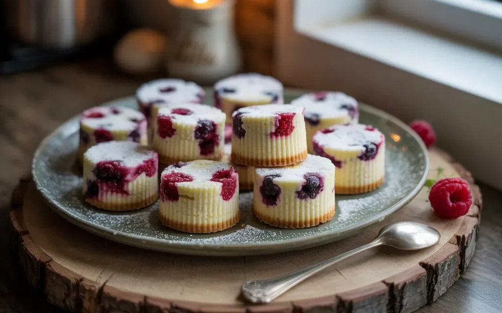 Frozen Berry Cheesecake Bites