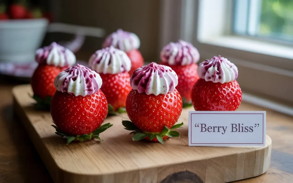 Berry Cheesecake Stuffed Strawberries