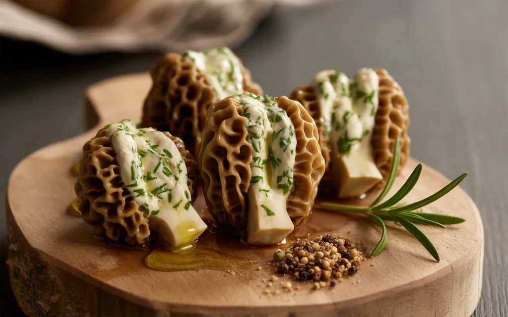 Stuffed Morels with Herbed Cheese (Appetizer)