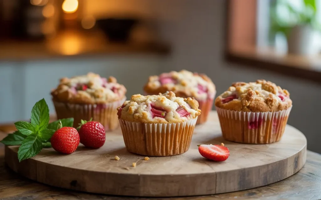 Strawberry Rhubarb Muffins