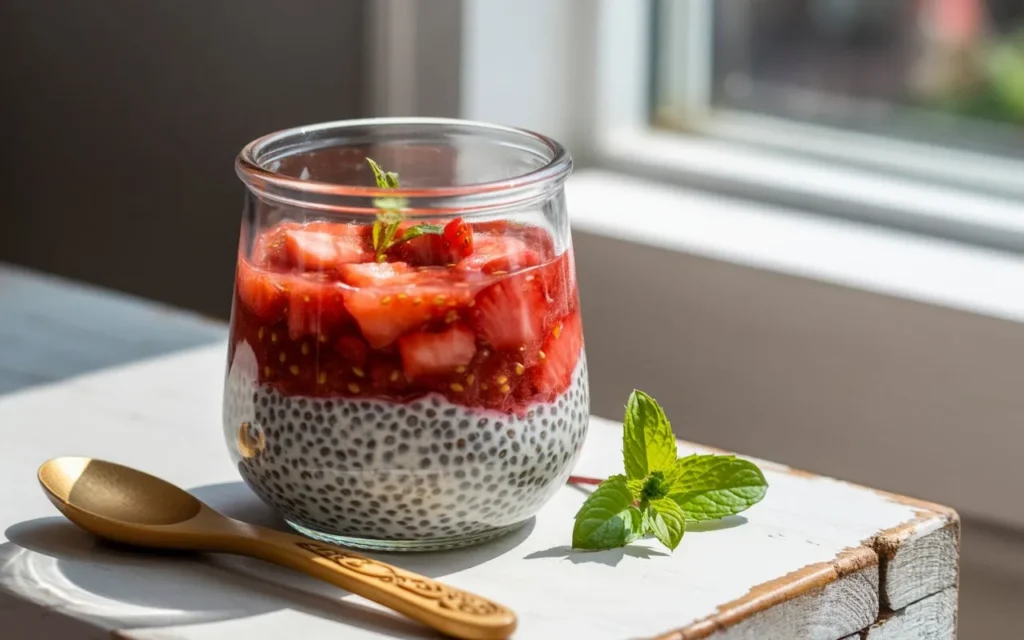 Strawberry Rhubarb Chia Pudding