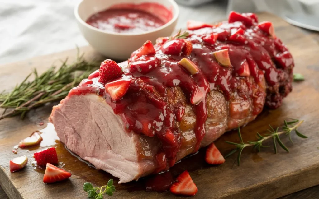 Pork Tenderloin with Rhubarb-Strawberry Glaze