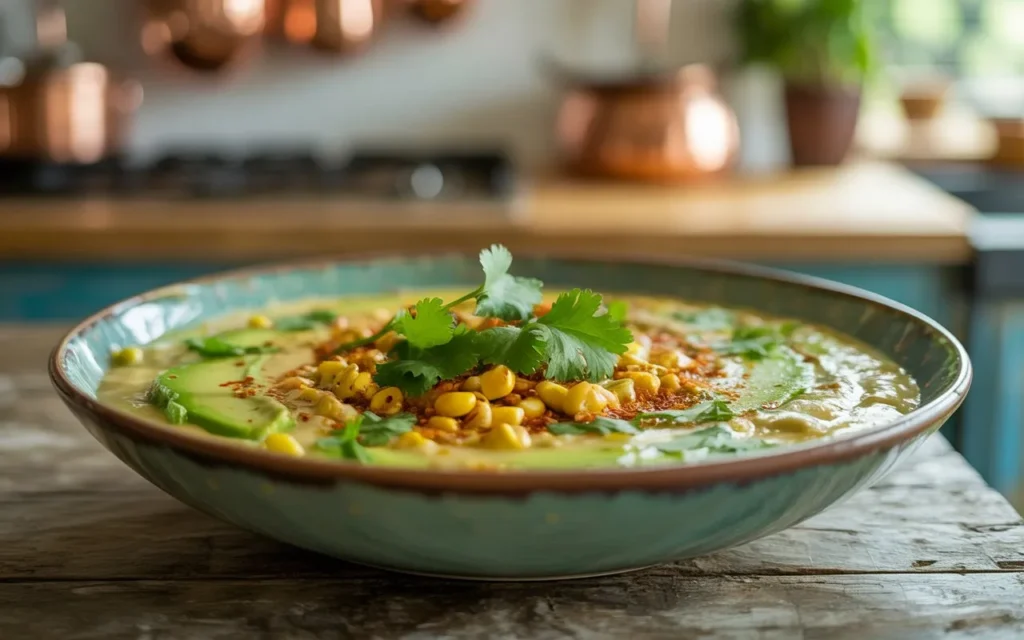 Grilled Corn & Avocado Chowder