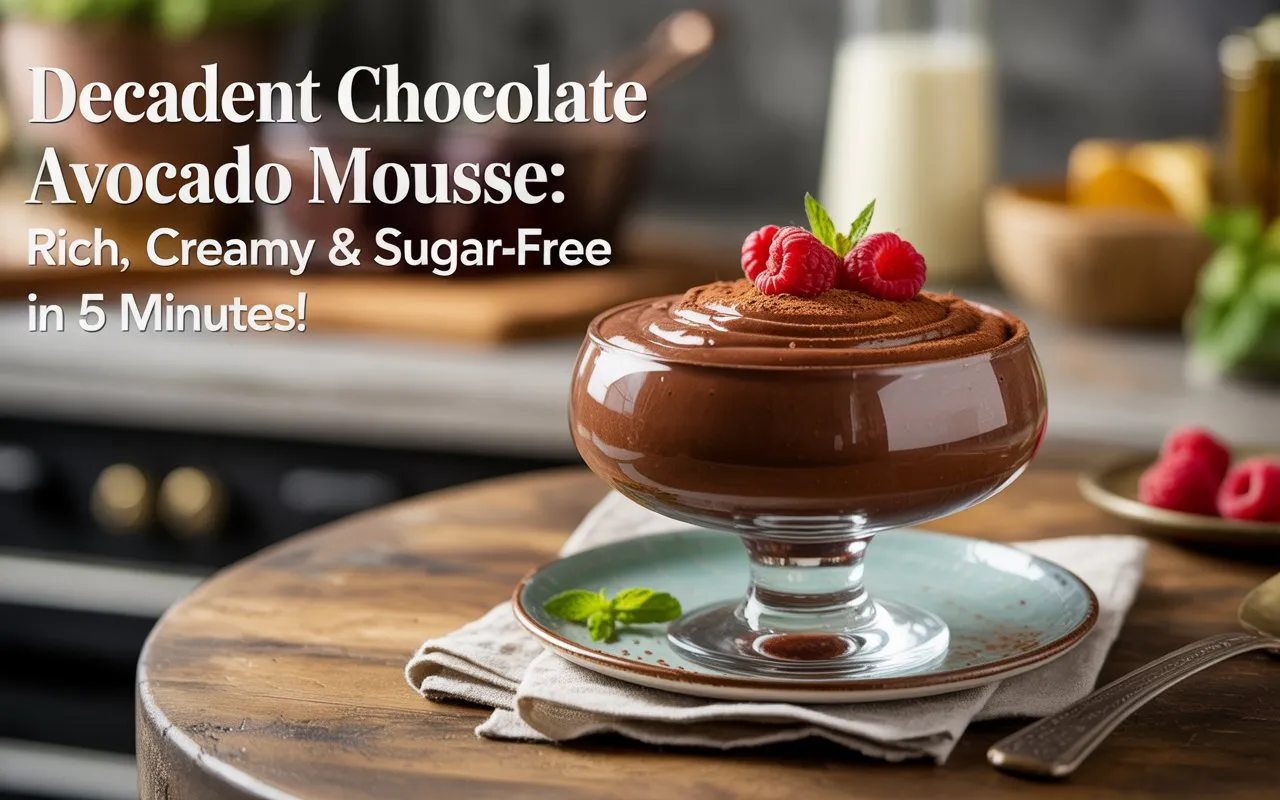 Decadent Chocolate Avocado Mousse: Rich, Creamy & Sugar-Free in 5 Minutes!