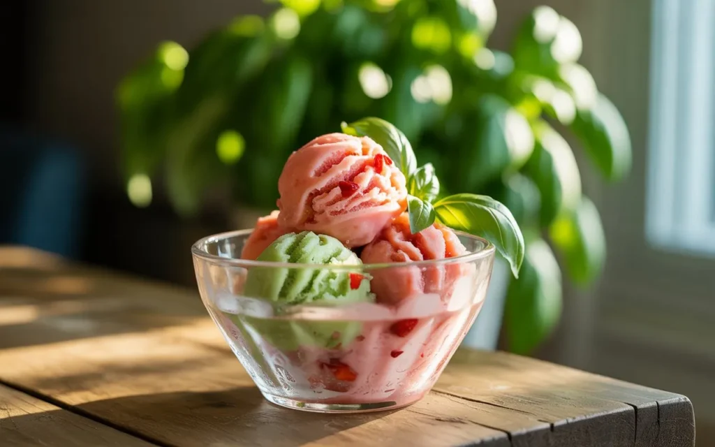 Strawberry Basil Sorbet