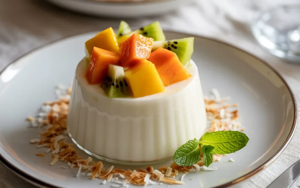 Coconut Panna Cotta with Tropical Fruit