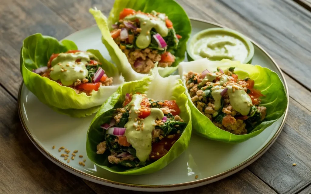 Turkey and Spinach Lettuce Wraps