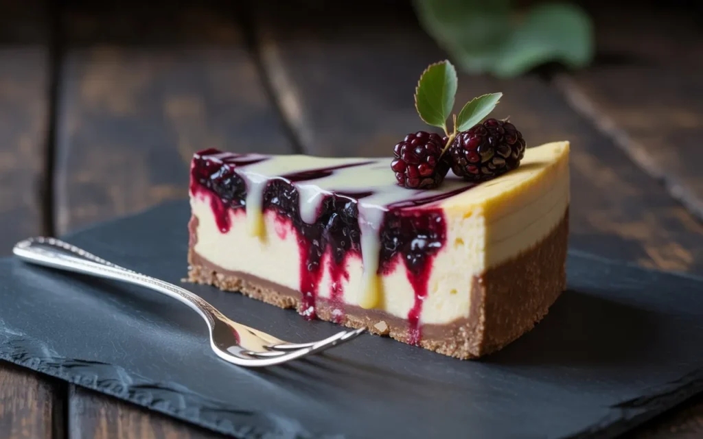 White Chocolate Mulberry Cheesecake