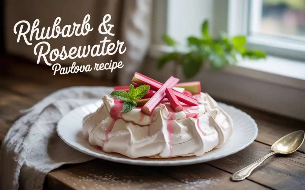 Rhubarb & Rosewater Pavlova šø