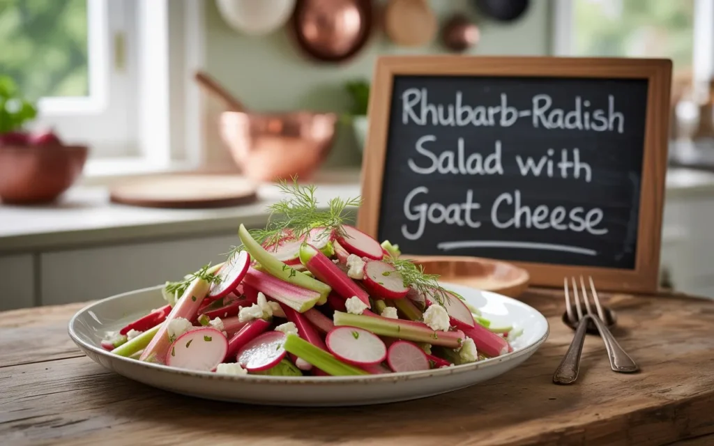 Rhubarb-Radish Salad with Goat Cheese