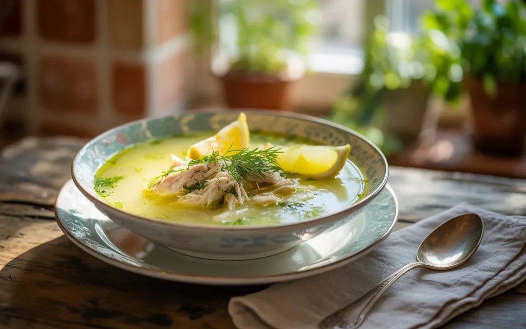 Chilled Greek Lemon-Chicken Soup
