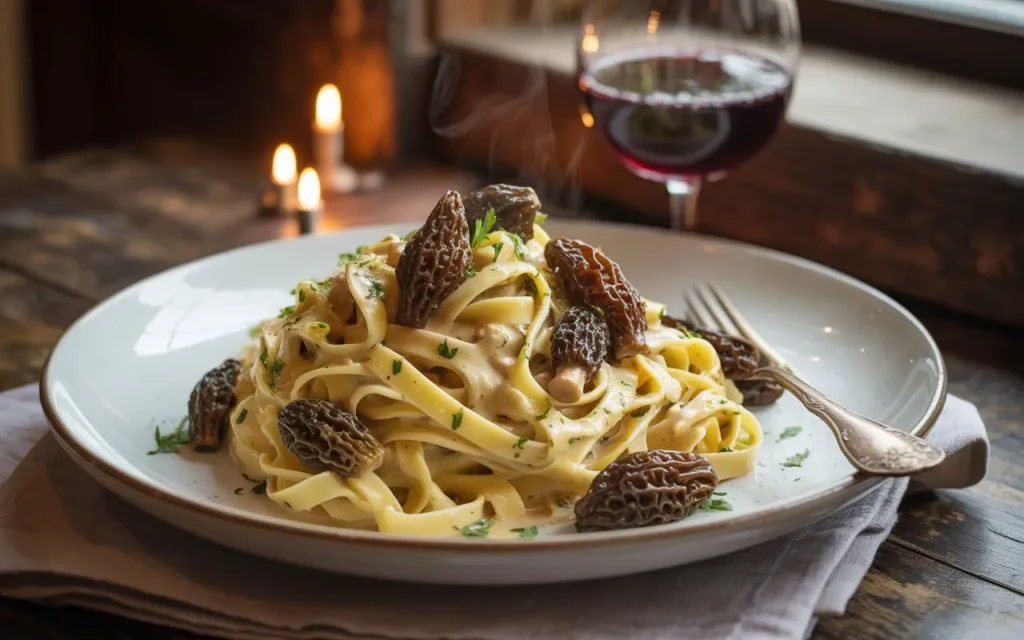 Creamy Morel & Garlic Fettuccine