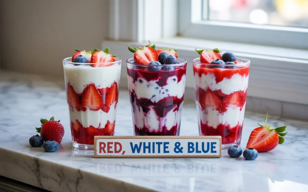 Red, White & Blue Yogurt Parfaits