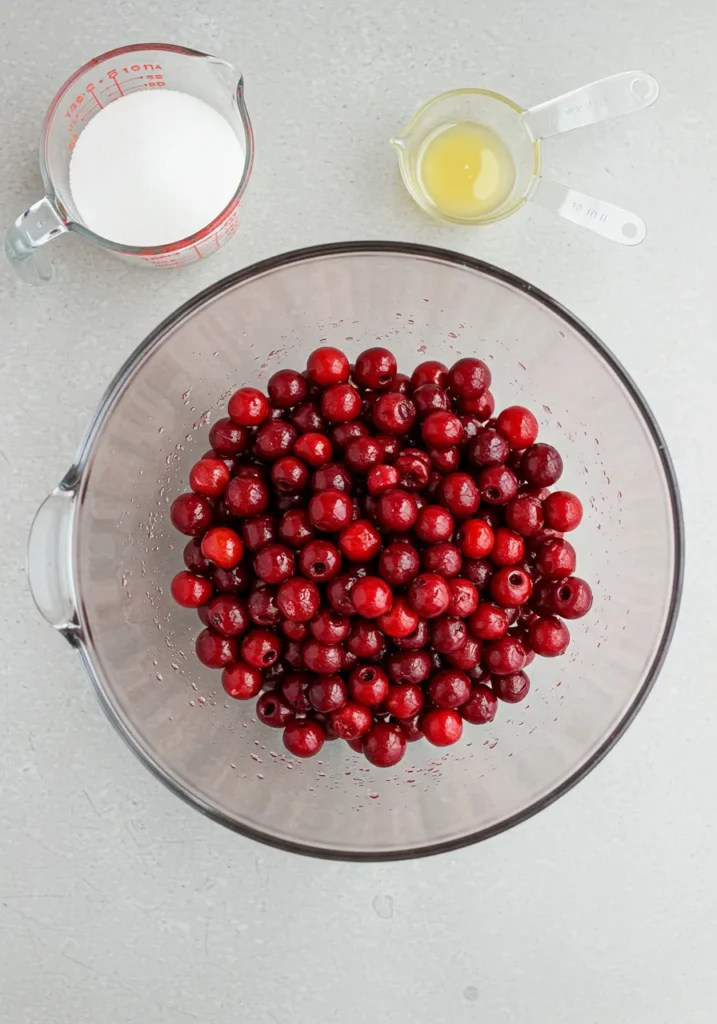 3 cups fresh cherries (pitted & chopped)
1 cup sugar
1 tbsp lemon juice