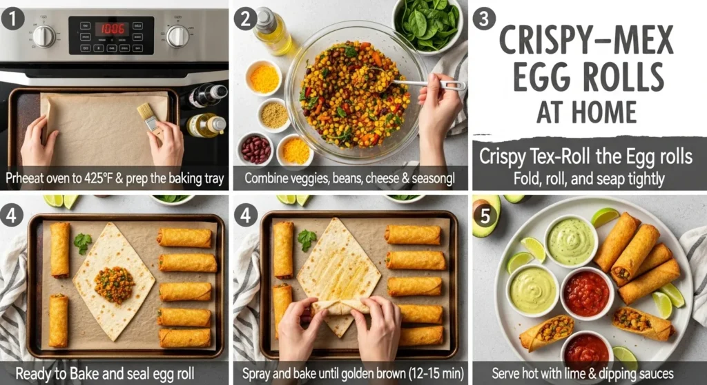 Baked Egg Rolls (Directions)