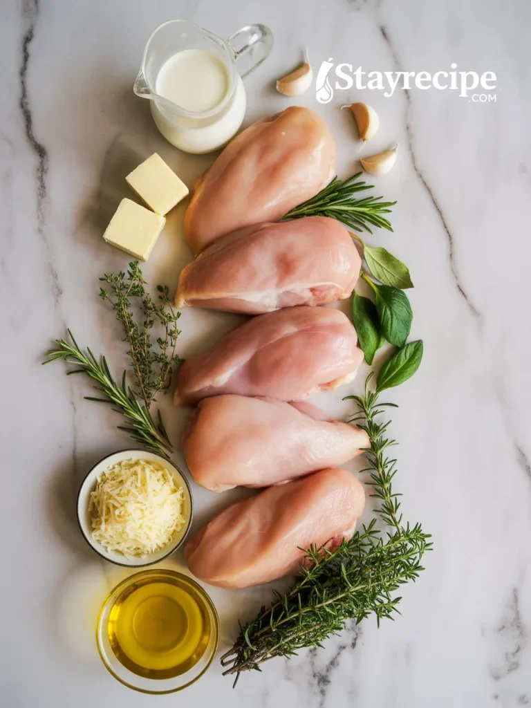 Ingredients for Creamy Garlic Chicken