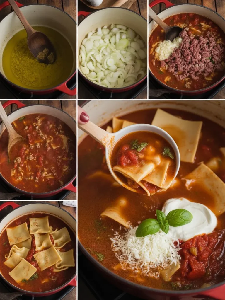 One-pot lasagna instruction