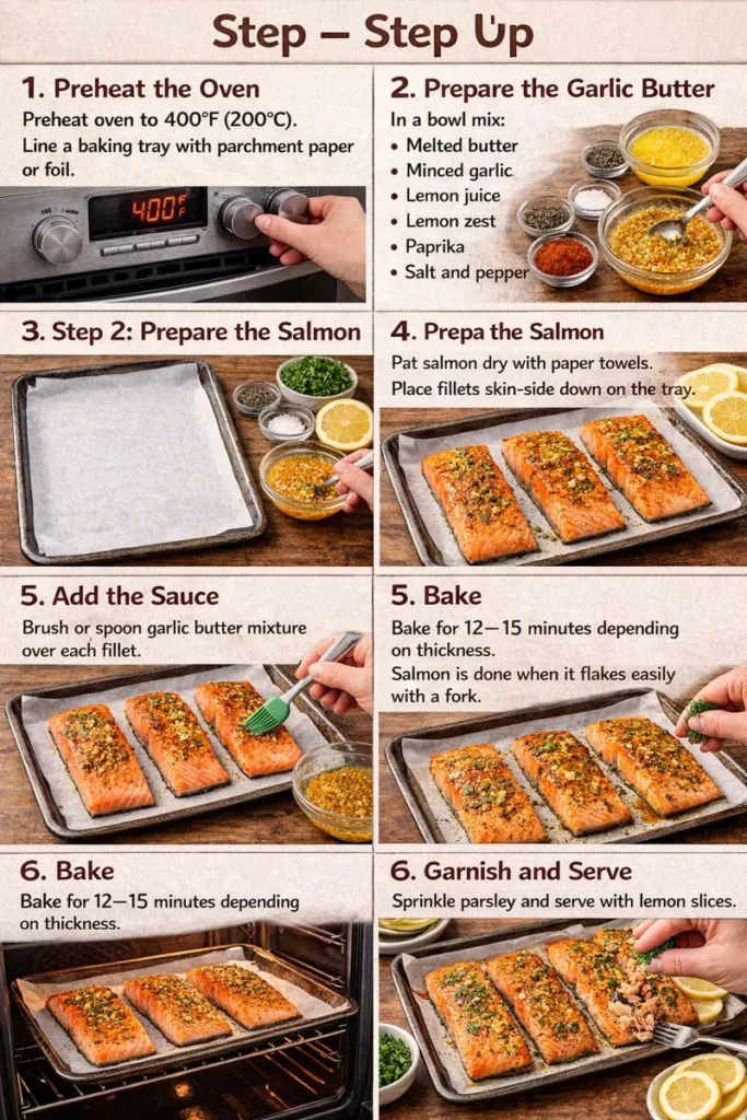 Baked Salmon With Garlic Butter Instruction