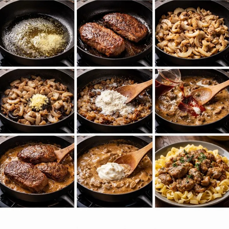 Beef Stroganoff Step By Step Instruction