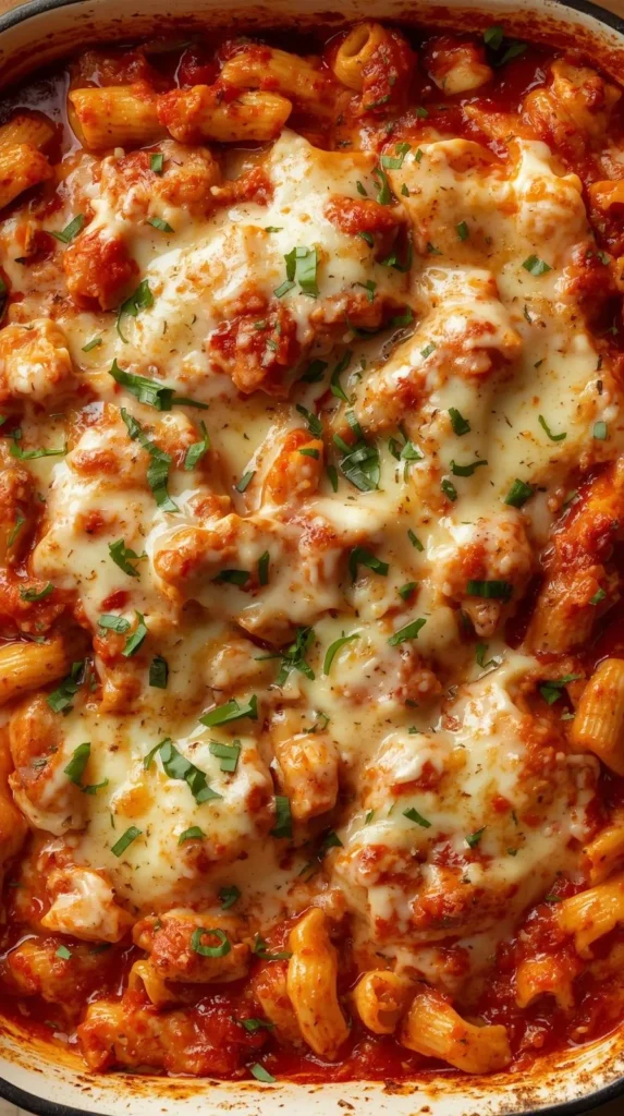 Chicken Baked Ziti With Mozzarella