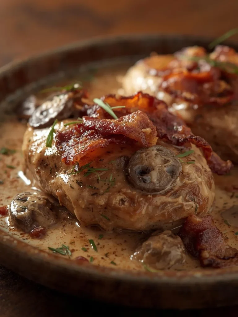Creamy Mushroom Chicken With Bacon