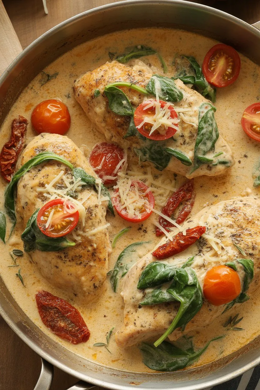 Creamy Tuscan Chicken – Easy One-Pan Dinner with Rich Italian Flavors