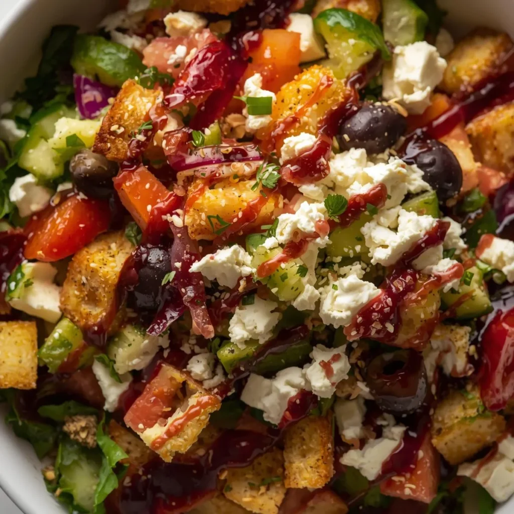 Crunchy Greek Style Bowl With Red Wine Vinaigrette