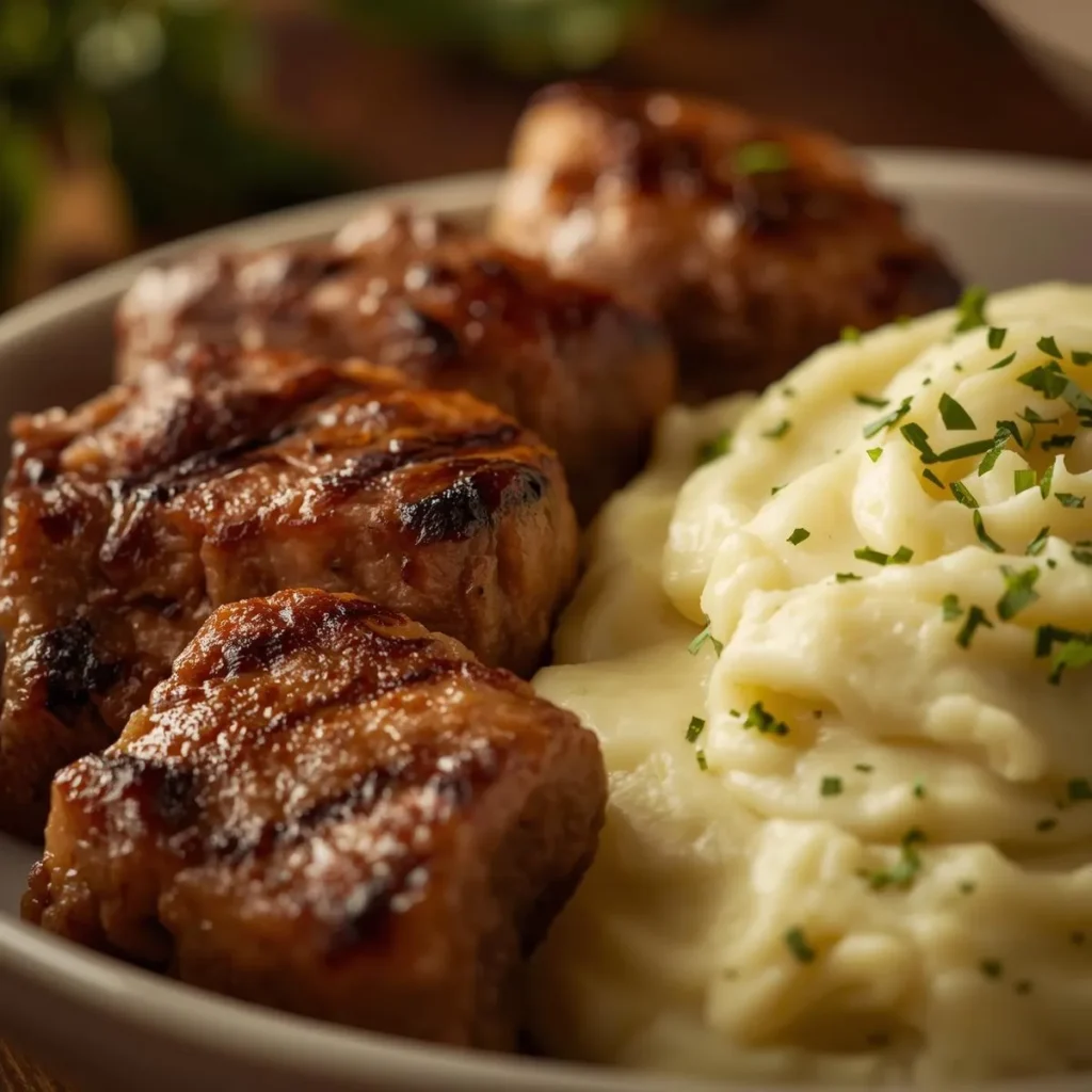 Dairy Free Steak Bites With Dairy Free Creamy Mash