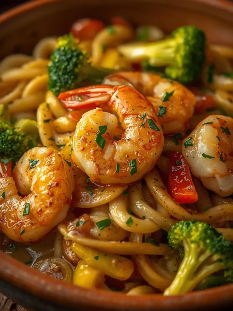 Garlic Butter Shrimp Pasta With Vegetables