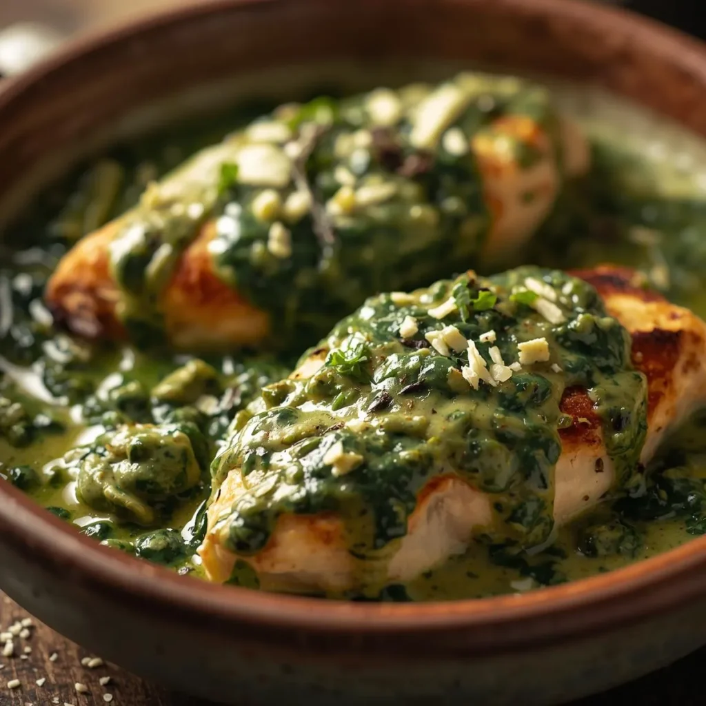 Healthy Creamy Spinach Chicken