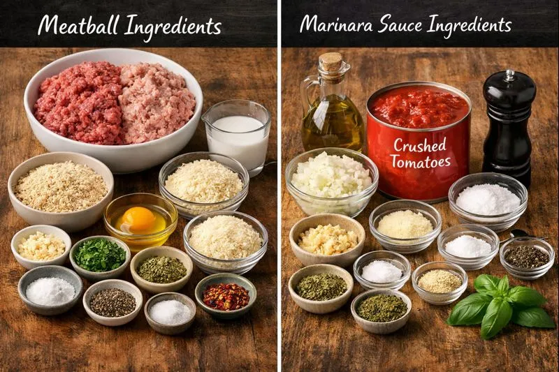 Ingredients Classic Baked Meatballs In Marinara