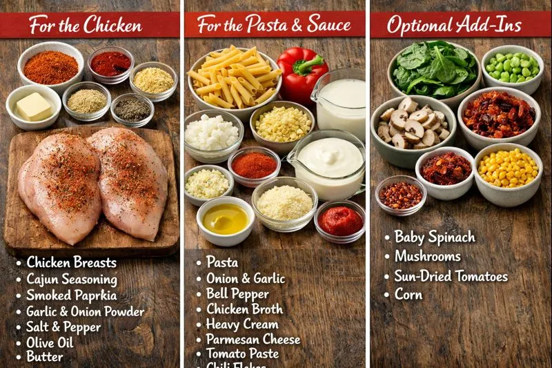 Ingredients Classic Creamy Cajun Chicken Pasta