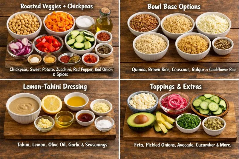 Ingredients Classic Roasted Vegetable Chickpea Bowl