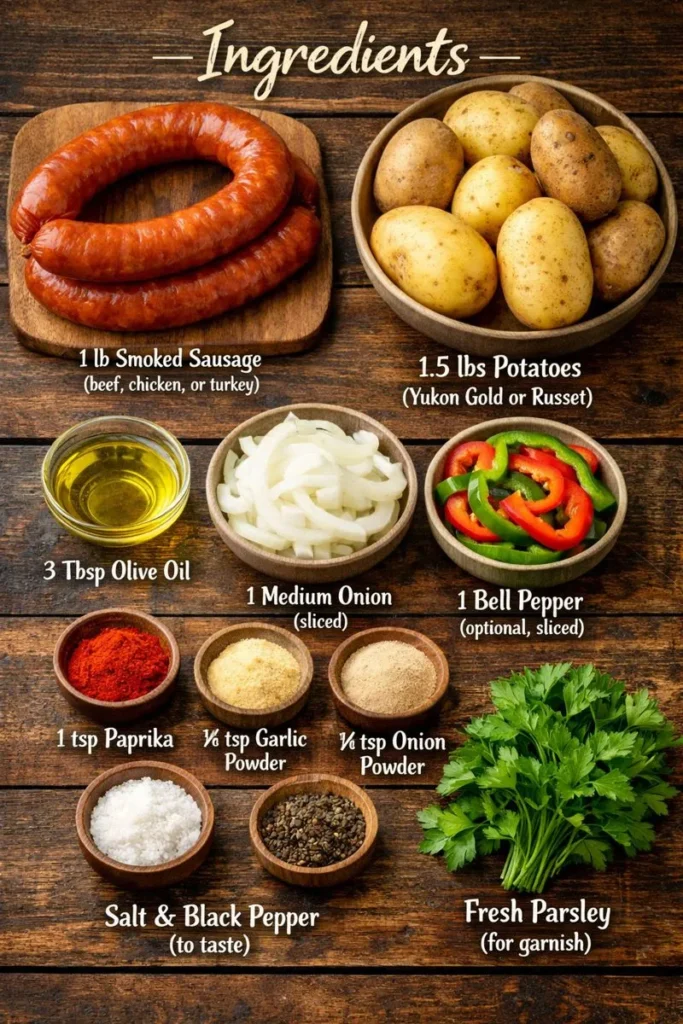 Ingredients List Sausage Potato Skillet